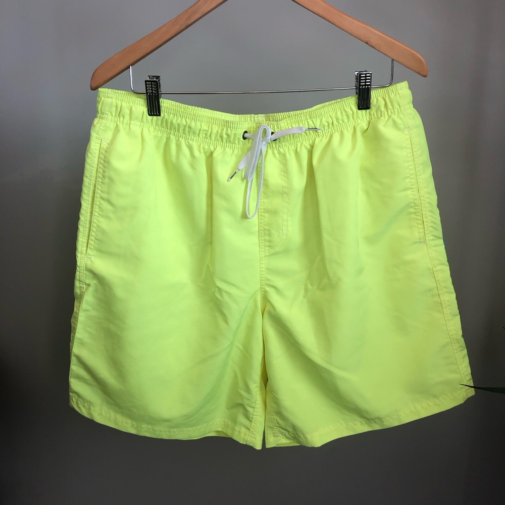 Sundek Neon Yellow Mesh-Lined Swim Shorts